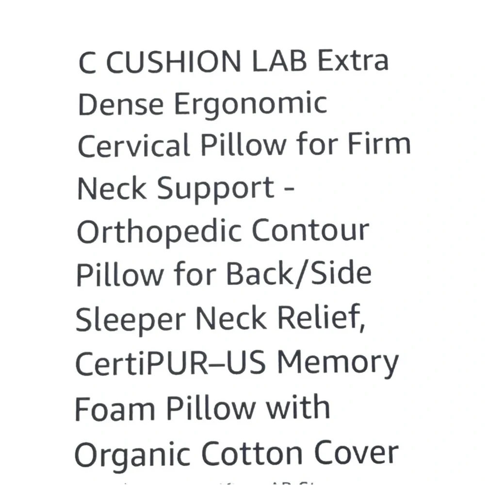 Cushion Lab Irganic Ergonomic Cervical Pillow For Neck Support